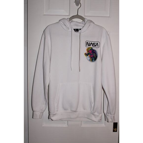Hyper Space Men’s Hoddie white with Logo size M. - Picture 1 of 7